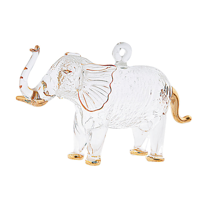 Glass Golden Elephant Ornament