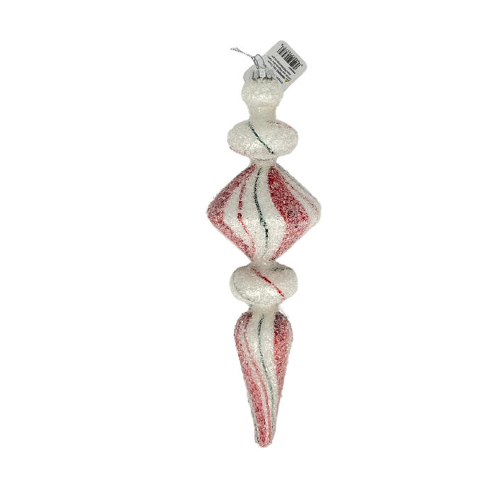 Peppermint Sparkle Finial Ornament