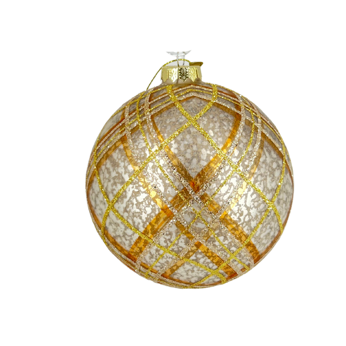 Plaid Glass Ornament