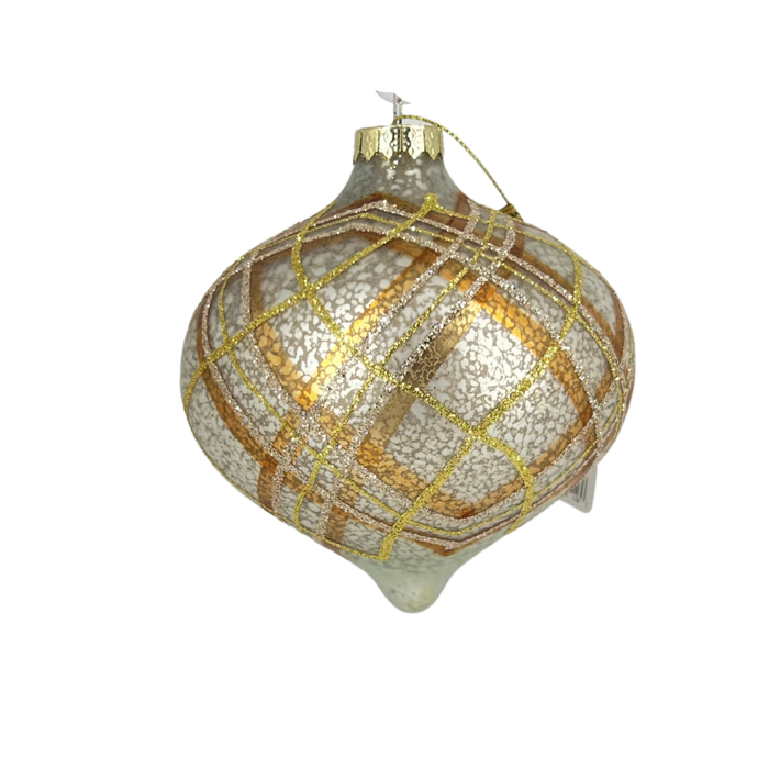 Plaid Glass Ornament