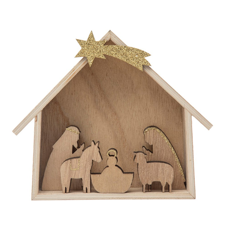 Wooden Nativity Scene
