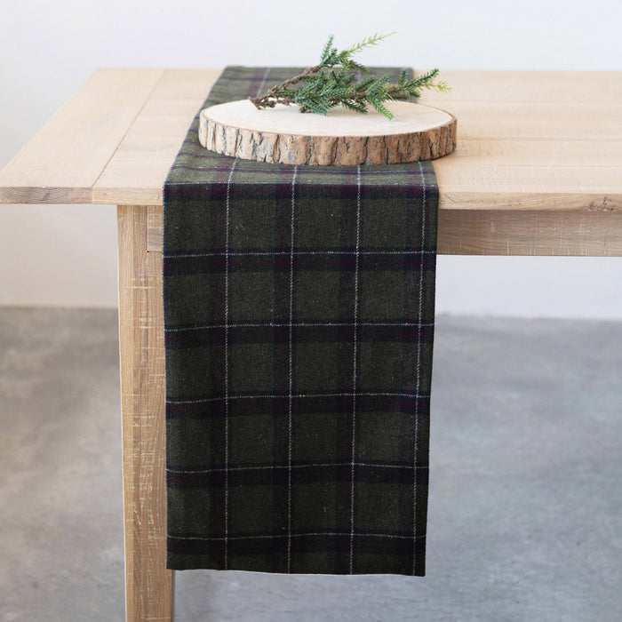 Polyester Plaid Table Runner