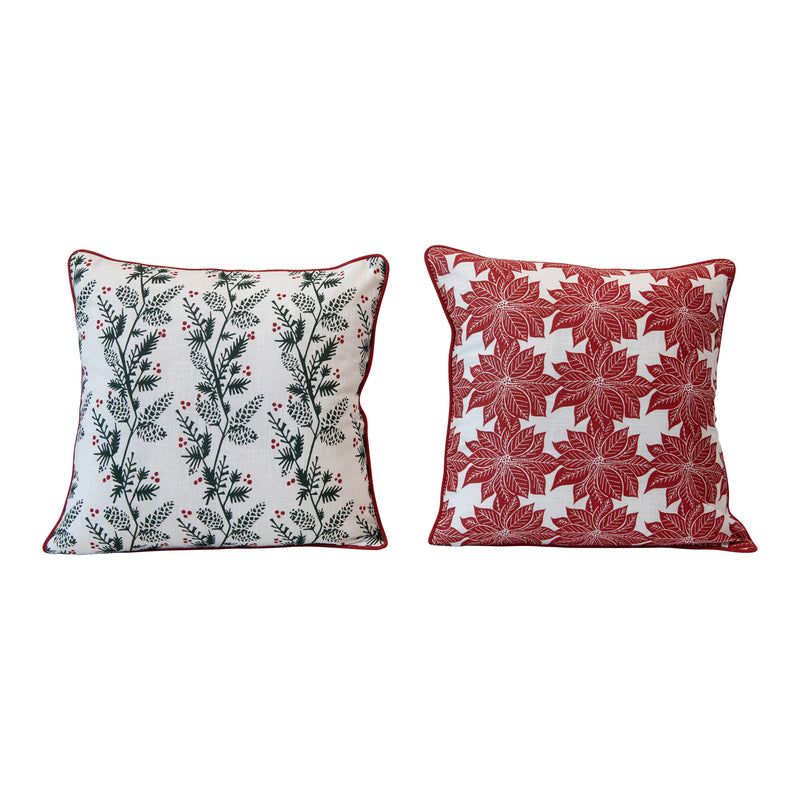 Cotton Pillow with Flower Prints