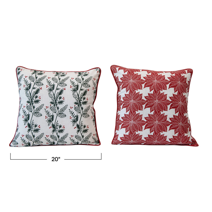 Cotton Pillow with Flower Prints