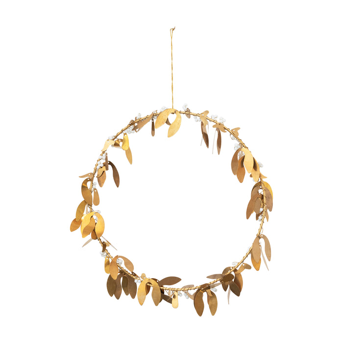 Brass Leaves and Berry Wreath