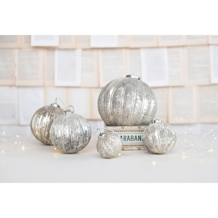 Embossed Flocked Ball Ornament