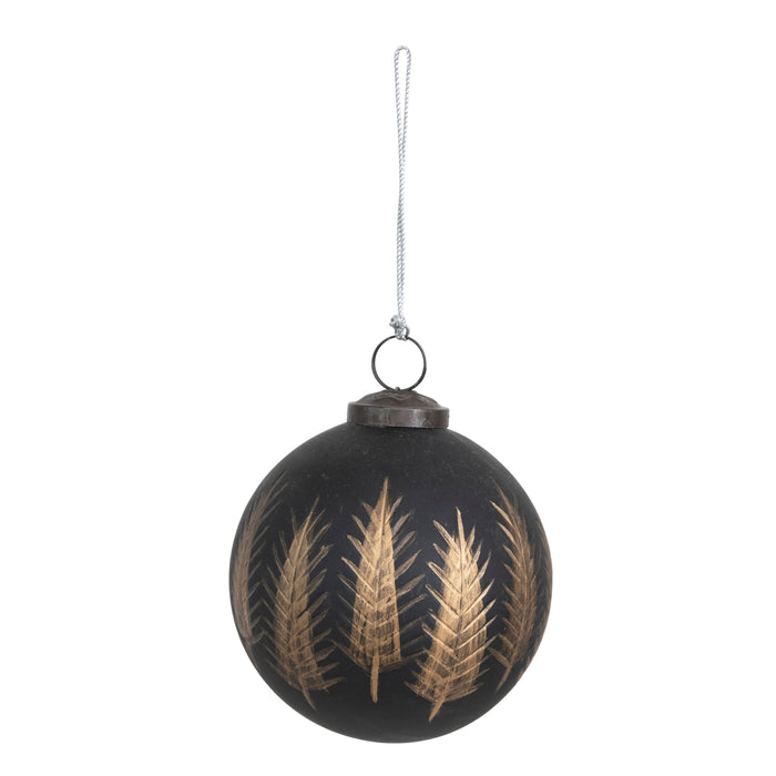 Hand-Painted Black & Gold Ornament