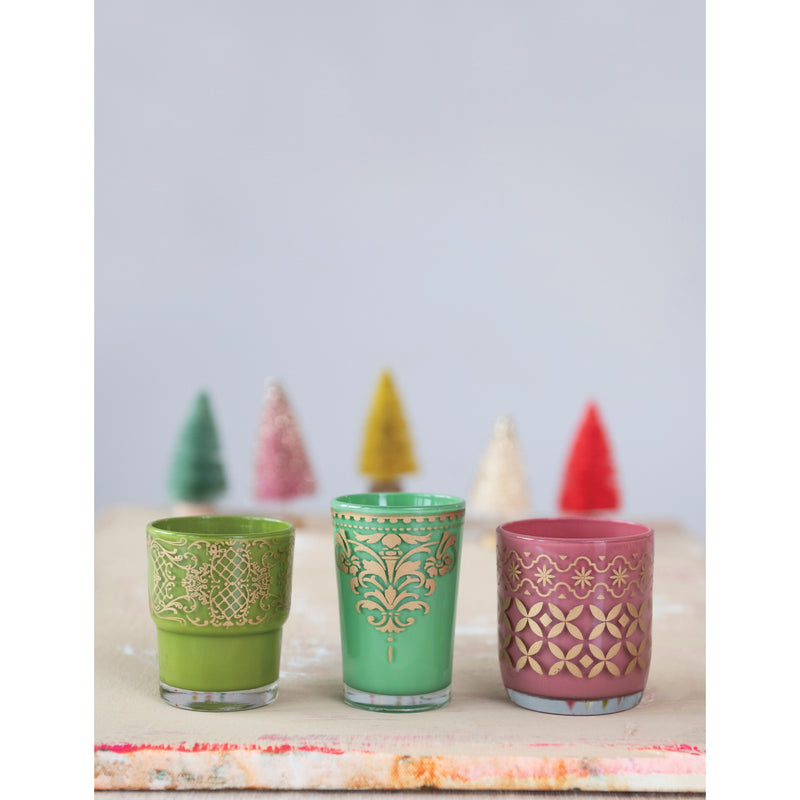 Golden Glass Tealight Holder