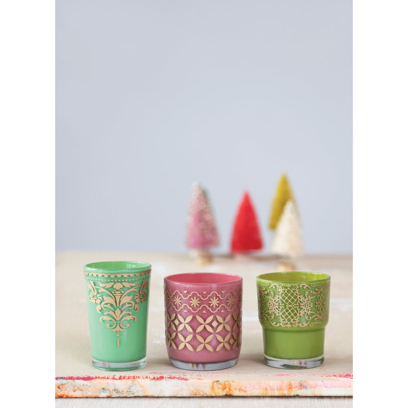 Golden Glass Tealight Holder