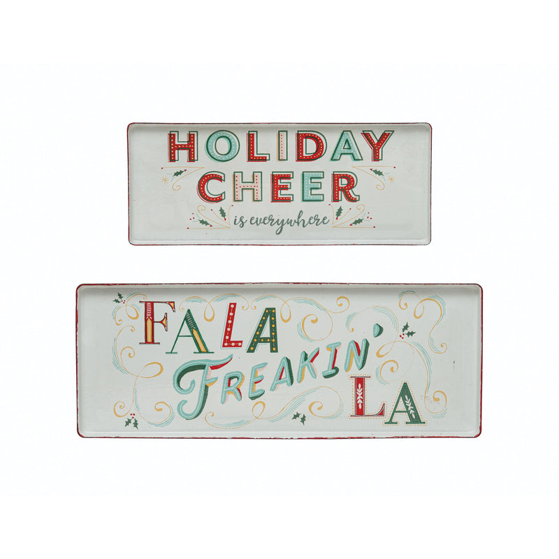 Enameled Festive Trays
