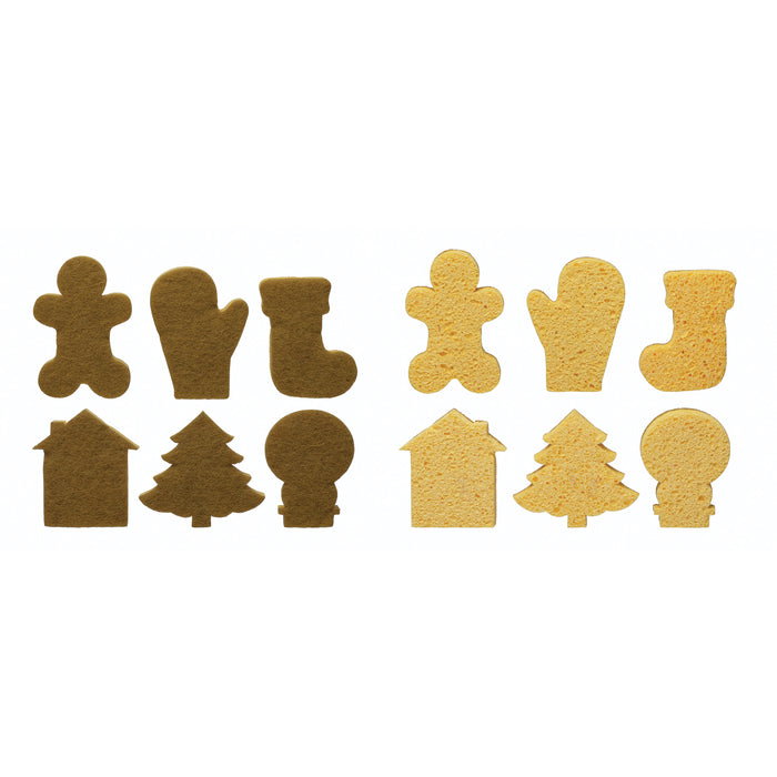 8 Pcs Christmas Sponges Kitchen Dual Sided Dish Sponges for Washing Dishes  Santa Christmas Tree Gingerbread Man 