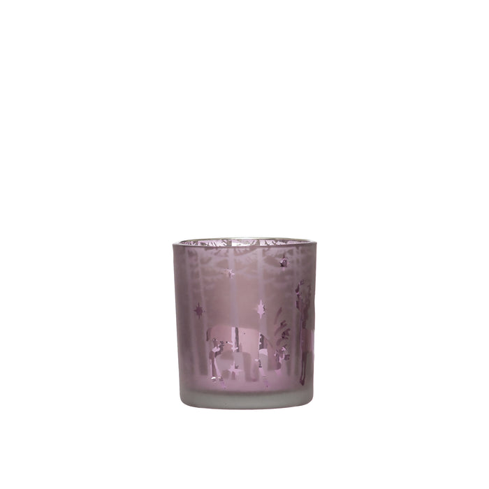 Plum Laser Etched Candle Holder