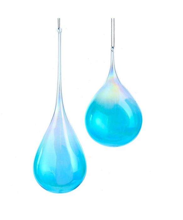 Blue Glass Drop Ornament