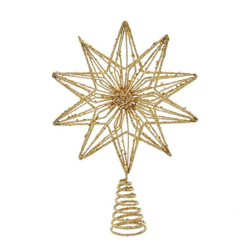 Gold Glitter Polygonal Star Treetop