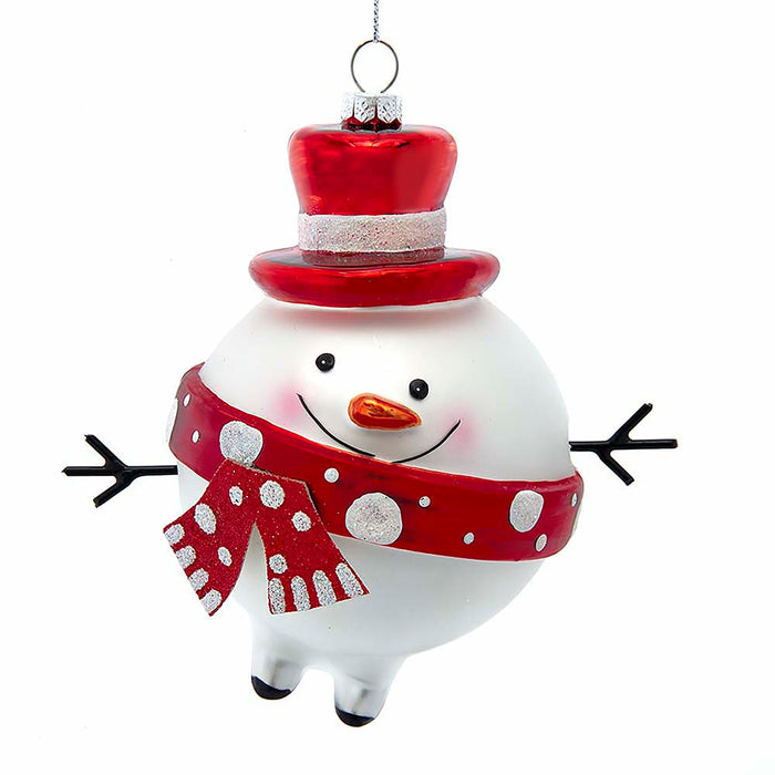 Red and White Snowman Ornament