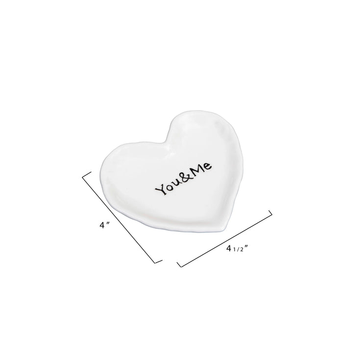 You and Me Ceramic Heart Dish