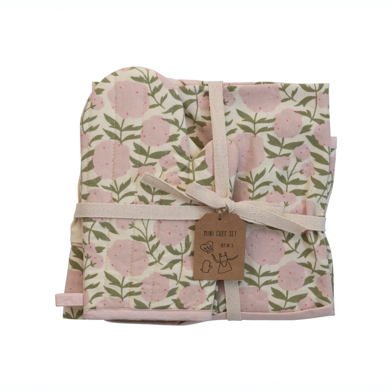 Kids Floral Apron Set