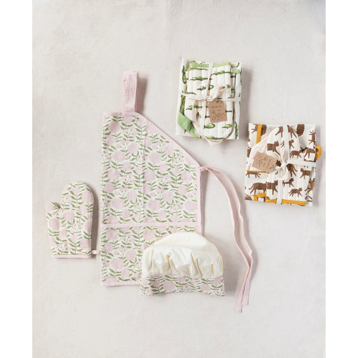 Kids Floral Apron Set