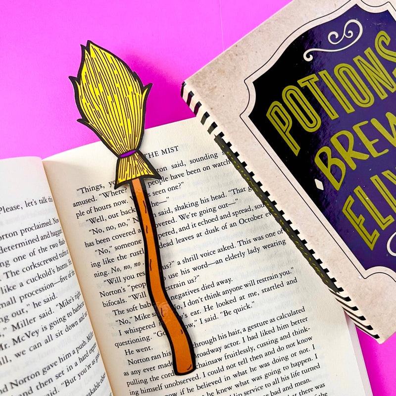 Witch's Broomstick Die Cut Bookmark