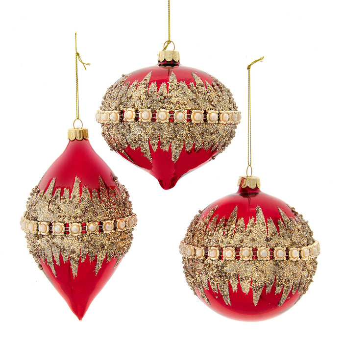 Shiny Jeweled Red Ornament
