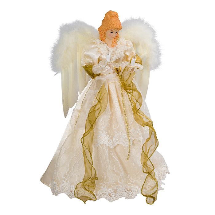 Ivory and Gold Angel Lighted Treetop