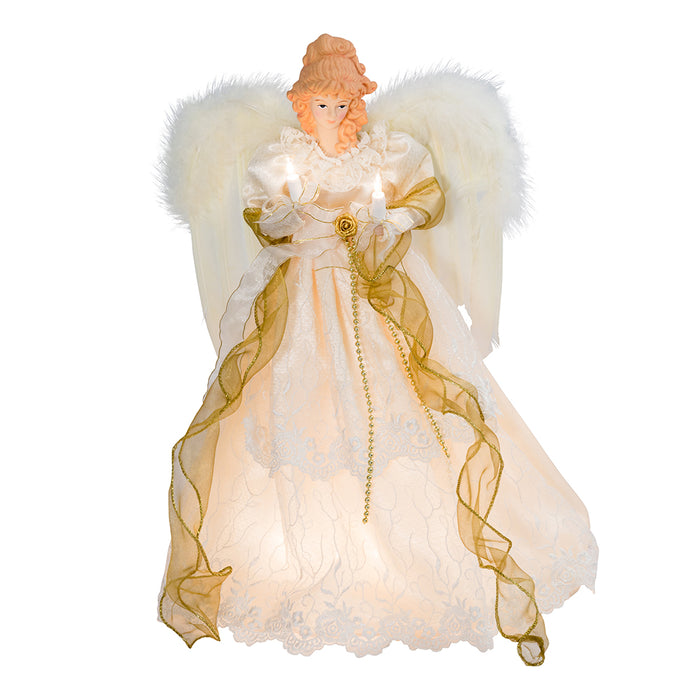 Ivory and Gold Angel Lighted Treetop