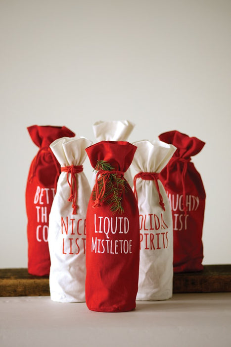 Fabric Drawstring Wine Bags