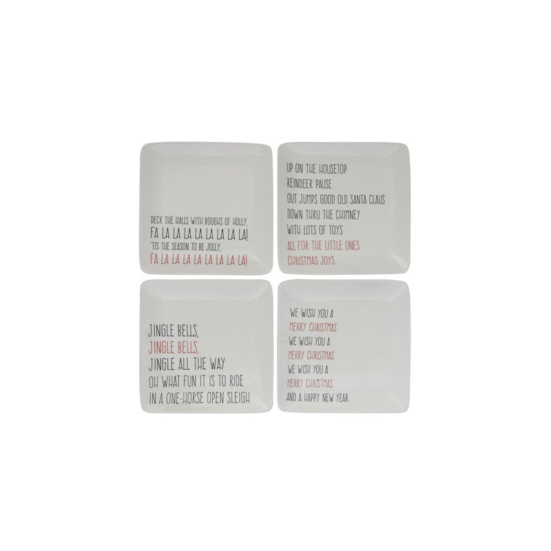 Stoneware Holiday Song Plates