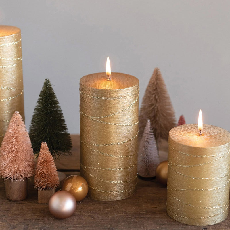 Golden Pillar Candles
