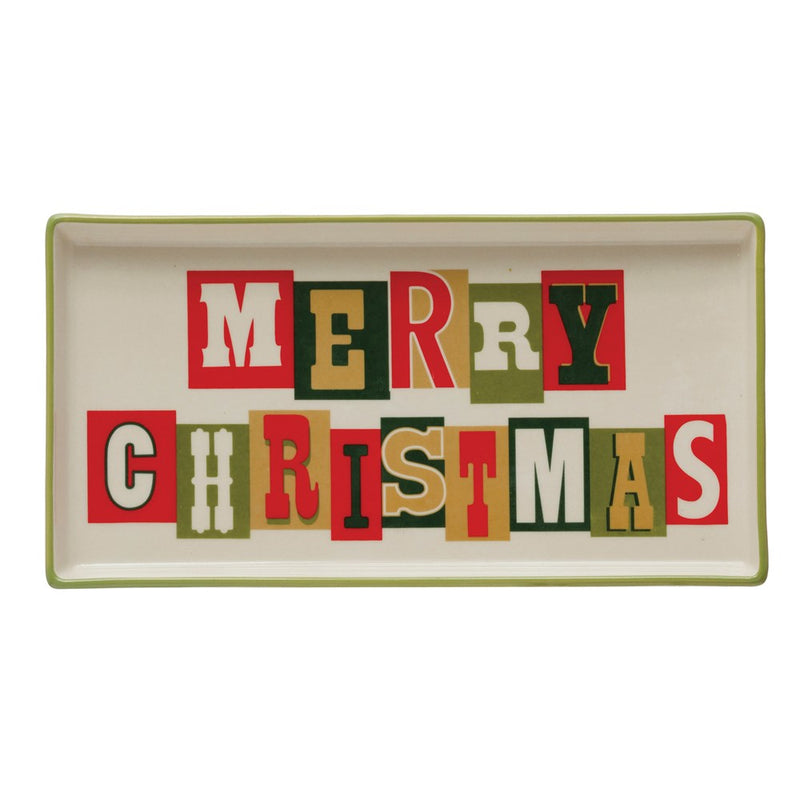 Stoneware Merry Christmas Platter
