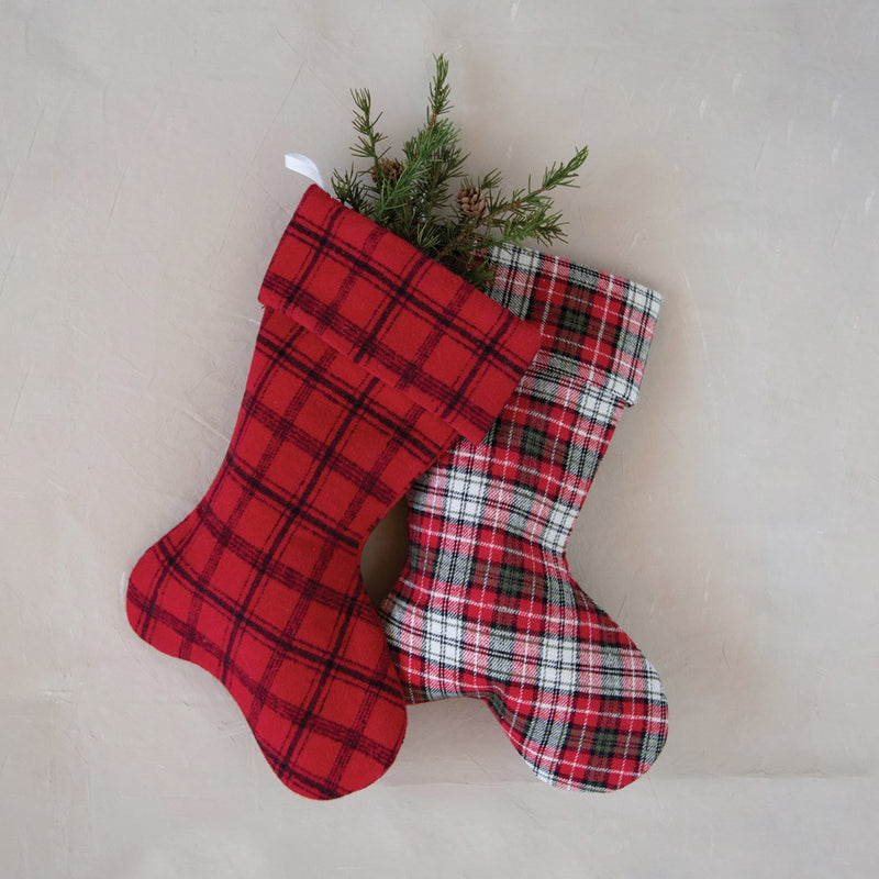 Fabric Plaid Stocking
