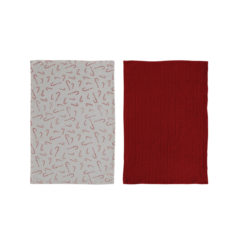 Candy Cane Tea Towel Set